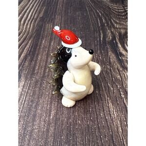 Pier1 • Christmas Hedgehog • 2" Blown Glass Collectible No Box • Retired • Exc!